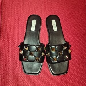 Steven New York slide on shoes. Studded quilted sandals. Size 9.5